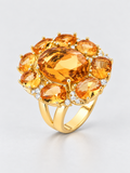 BALBINO Alma cocktail ring with amber-toned crystals