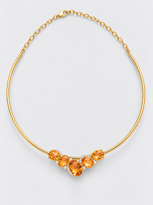 BALBINO Alma necklace with amber-toned crystals