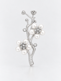 BALBINO Wildflower Branch Brooch with pearls and floral details