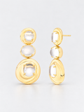 BALBINO Lumen earrings with translucent cabochons and sculptural golden forms