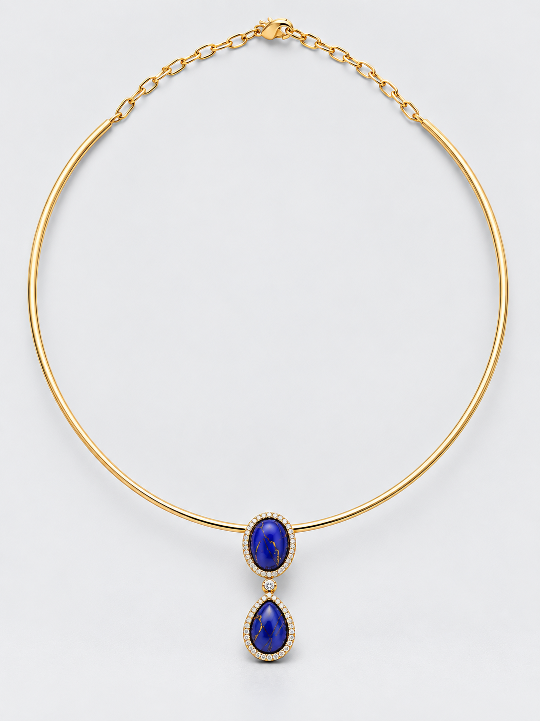 BALBINO Morada necklace with two lapis lazuli drops