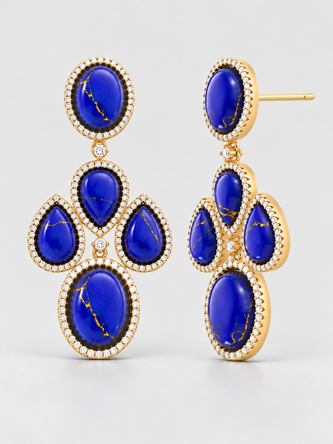 BALBINO Morada lapis lazuli drop earrings in 18K gold-plated setting