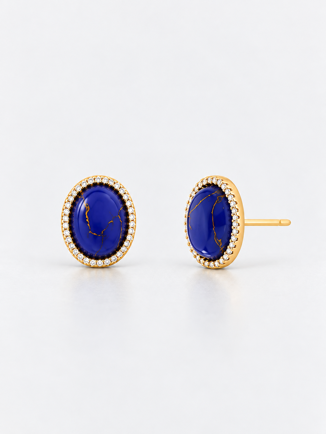 BALBINO Morada stud earrings with oval lapis lazuli