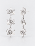BALBINO Opaline earrings with pearls and crystal blossoms