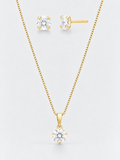 BALBINO Signature necklace and stud earrings with 6 mm faceted crystals